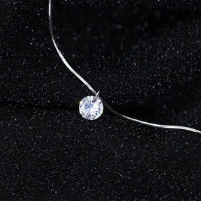 Colares Feminino Delicado Pingente de Zircônia Prata 925