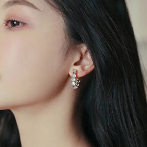 Brinco Feminino Argola Perolado com Zircônia