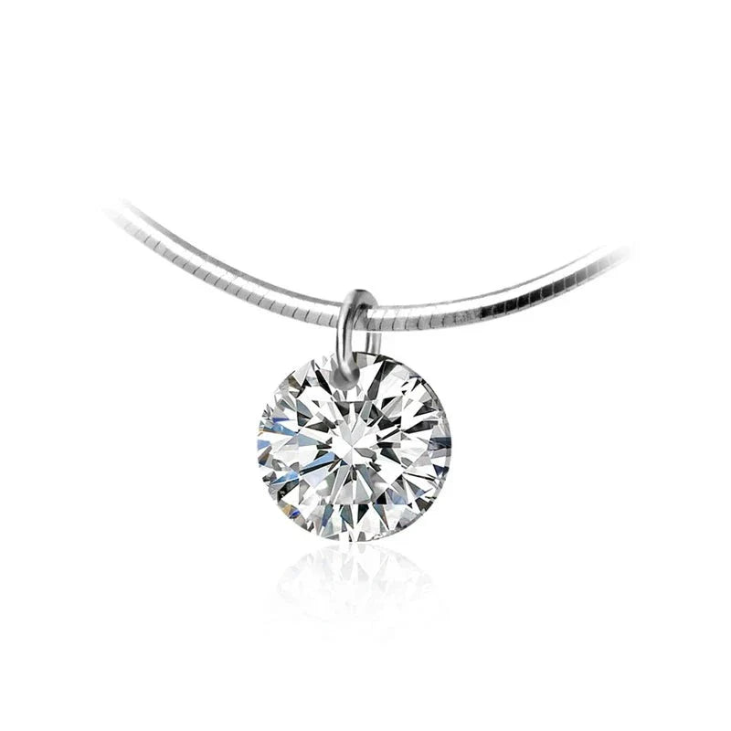 Colares Feminino Delicado Pingente de Zircônia Prata 925