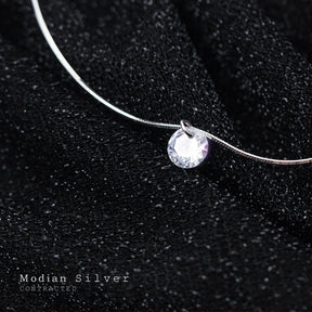 Colares Feminino Delicado Pingente de Zircônia Prata 925