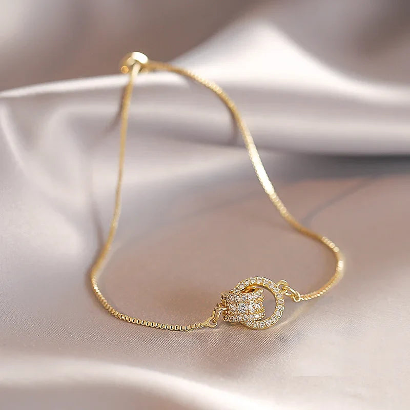 Pulseira de Ouro Feminina Brilhante