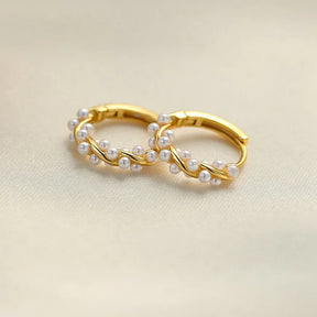 Brinco Feminino Argola Perolado Ouro 18K