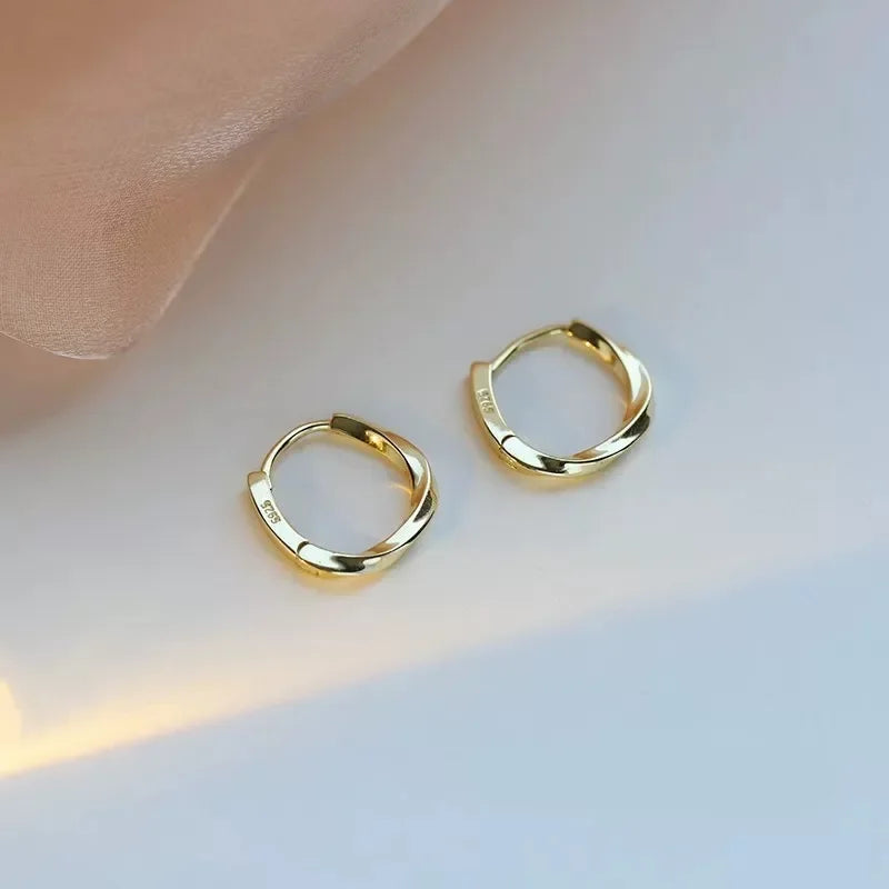 Brincos redondos de prata esterlina 925, temperamento simples incrustado para mulheres, acessórios de joias de casamento