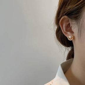 Brinco de Perola Cravejado com Zircônia