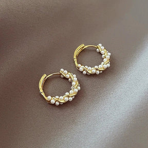 Brinco Feminino Argola Perolado Ouro 18K