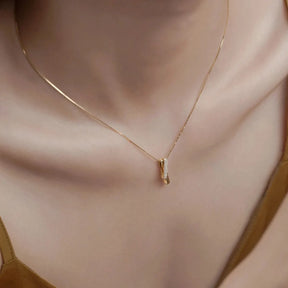 Linhas geométricas Colar Intertravamento, Cubic Zircona Cadeia, Casamento, Birthday Party, Presente Proposta, Personalidade Simples, 1Pc