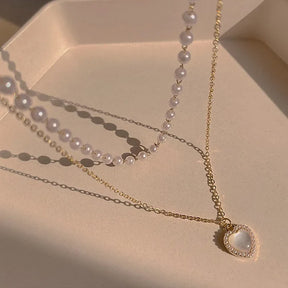 Colar Duplo Pérolas Charmosas 18K