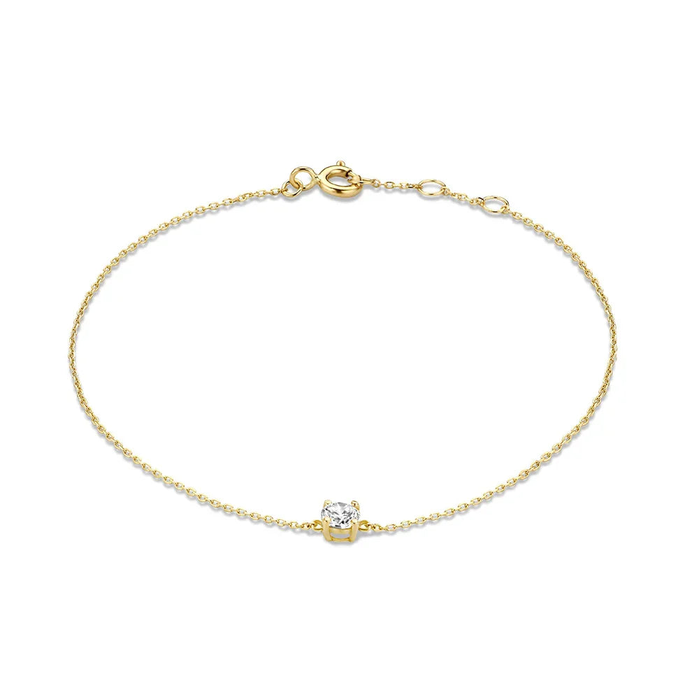 Pulseira de Ouro Feminina Com Pedra de Zircônia