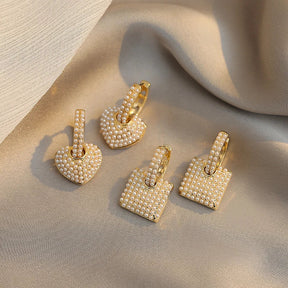 Brinco de Perola Quadrado