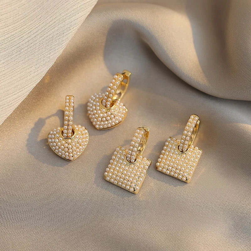 Brinco de Perola Quadrado