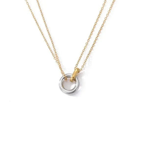 Colares Feminino Duplo Círculos unidos