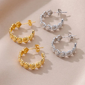 Brincos de aço inoxidável em forma de c para mulheres estilo coreano banhado a ouro piercing brinco luxo qualidade jóias presente de aniversário