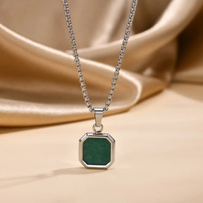 Colar Quadrangular de Esmeralda