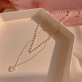 Colar Duplo Pérolas Charmosas 18K