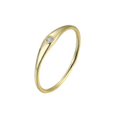 Prata esterlina 925 anéis finos para mulheres, jóias simples da moda, anéis de dedo simples de zircão, jóias banhadas a ouro