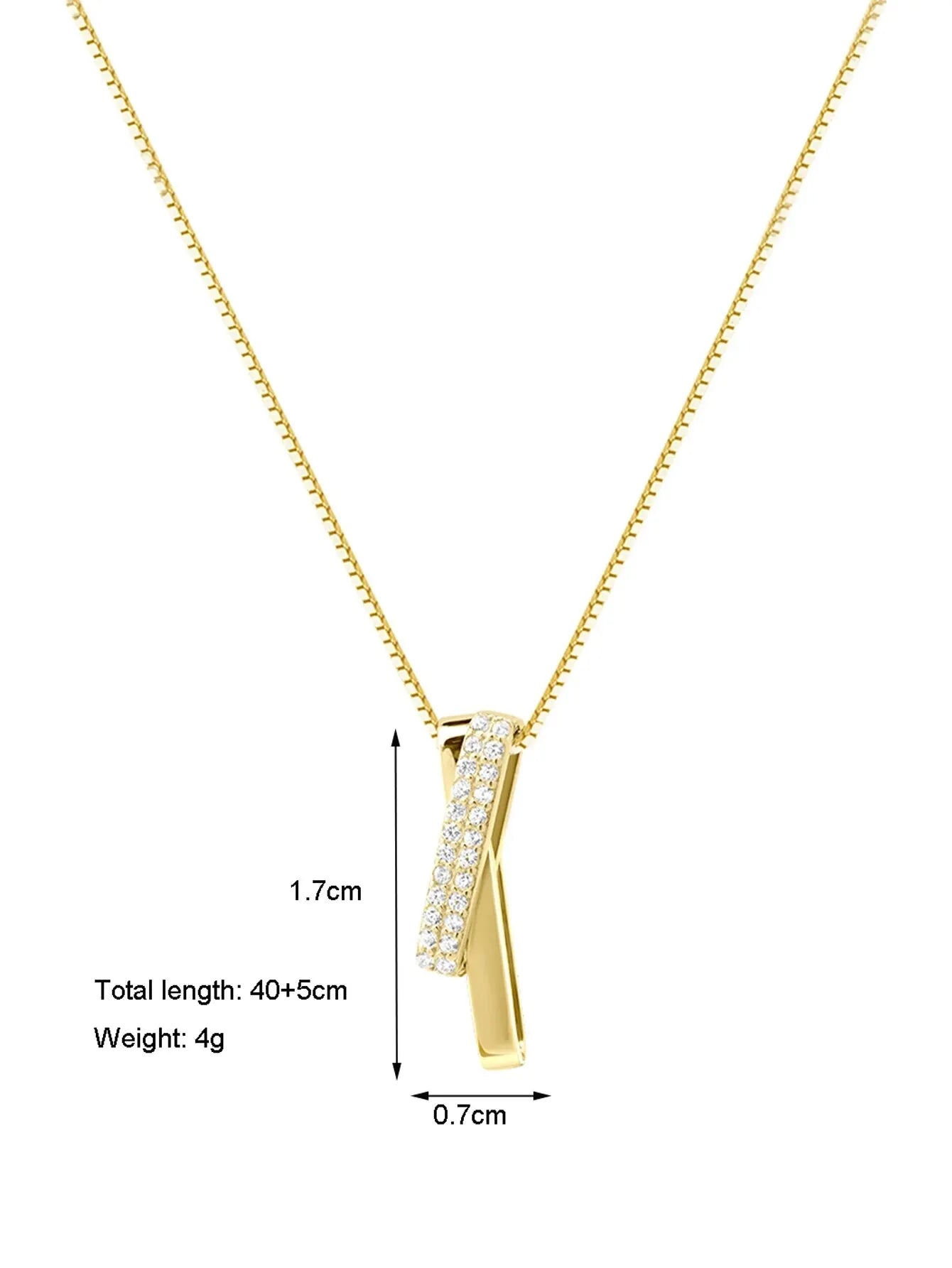 Linhas geométricas Colar Intertravamento, Cubic Zircona Cadeia, Casamento, Birthday Party, Presente Proposta, Personalidade Simples, 1Pc