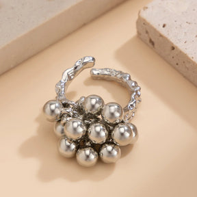 Anel Feminino Ajustável Bolinhas Luxuosas