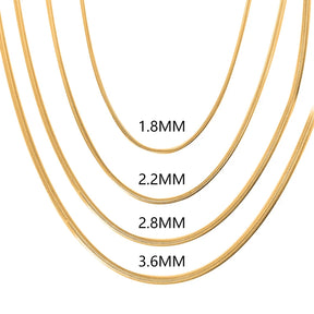 Aço inoxidável Herringbone Gold Color Snake Chain Necklace para Mulheres, Gargantilha Unisex, Jóias Presente, Moda