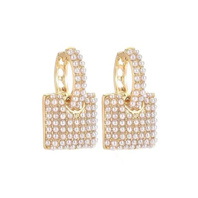 Brinco de Perola Quadrado