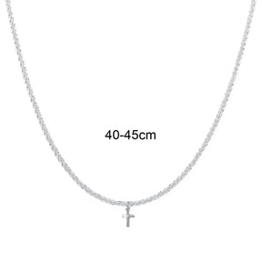 Simples Ins Couve-flor Cadeia, Espumante Cruz clavícula Cadeia, Gargantilha completa gola estrela, 1 PC