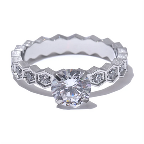 Yhpup luxo aaa bling zircônia cúbica clássico anel 2024 aço inoxidável cz 18k ouro pvd banhado moda requintado jóias presente