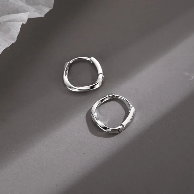 Brincos redondos de prata esterlina 925, temperamento simples incrustado para mulheres, acessórios de joias de casamento