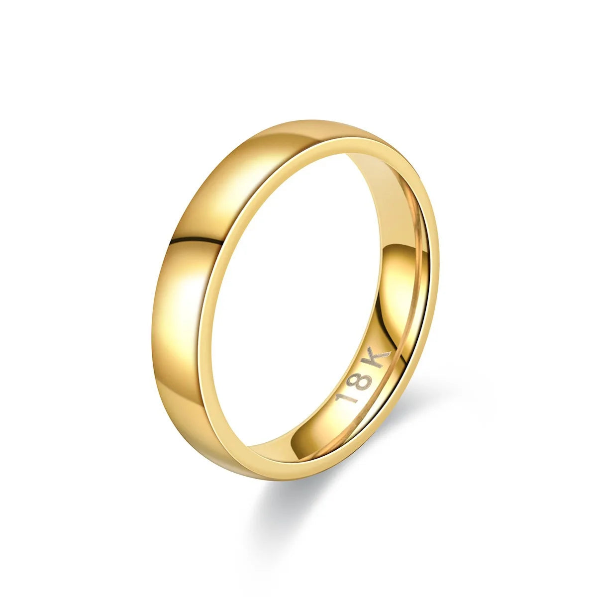 Anel banhado a ouro cor moda feminina simples casal anel de casamento joia de noivado presente