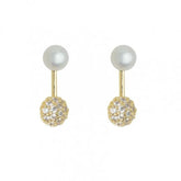 Brinco de Pérola Dupla Ouro 18K