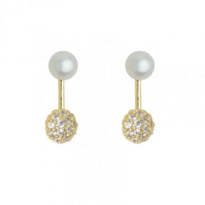 Brinco de Pérola Dupla Ouro 18K