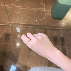Anel Feminino Ajustável Perola Com Zircônia
