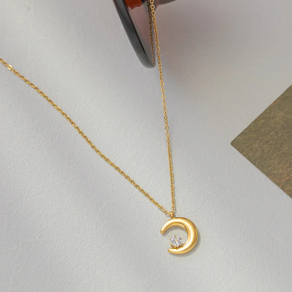 Colar Feminino Lua Estrelinha 18K