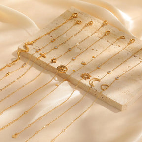 Feminino minimalismo corrente fina cruz lua crescente estrela pulseira, aço inoxidável feminino ligação ajustável empilhado em camadas