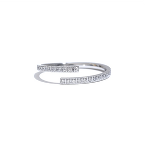 Yhpup requintado minimalista zircônia cúbica aço inoxidável aberto anel feminino chique coreano moda dourada à prova dwaterproof água dedo jóias