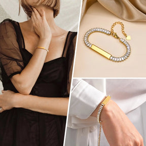 Moda jóias bling cz pedra charme pulseiras para mulheres meninas, delicado brilhante corrente pulseira link presentes de festa para ela