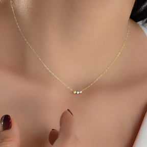 Skyrim três contas colar de aço inoxidável cor ouro minimalista feminino gargantilha pescoço correntes na moda jóias presente atacado