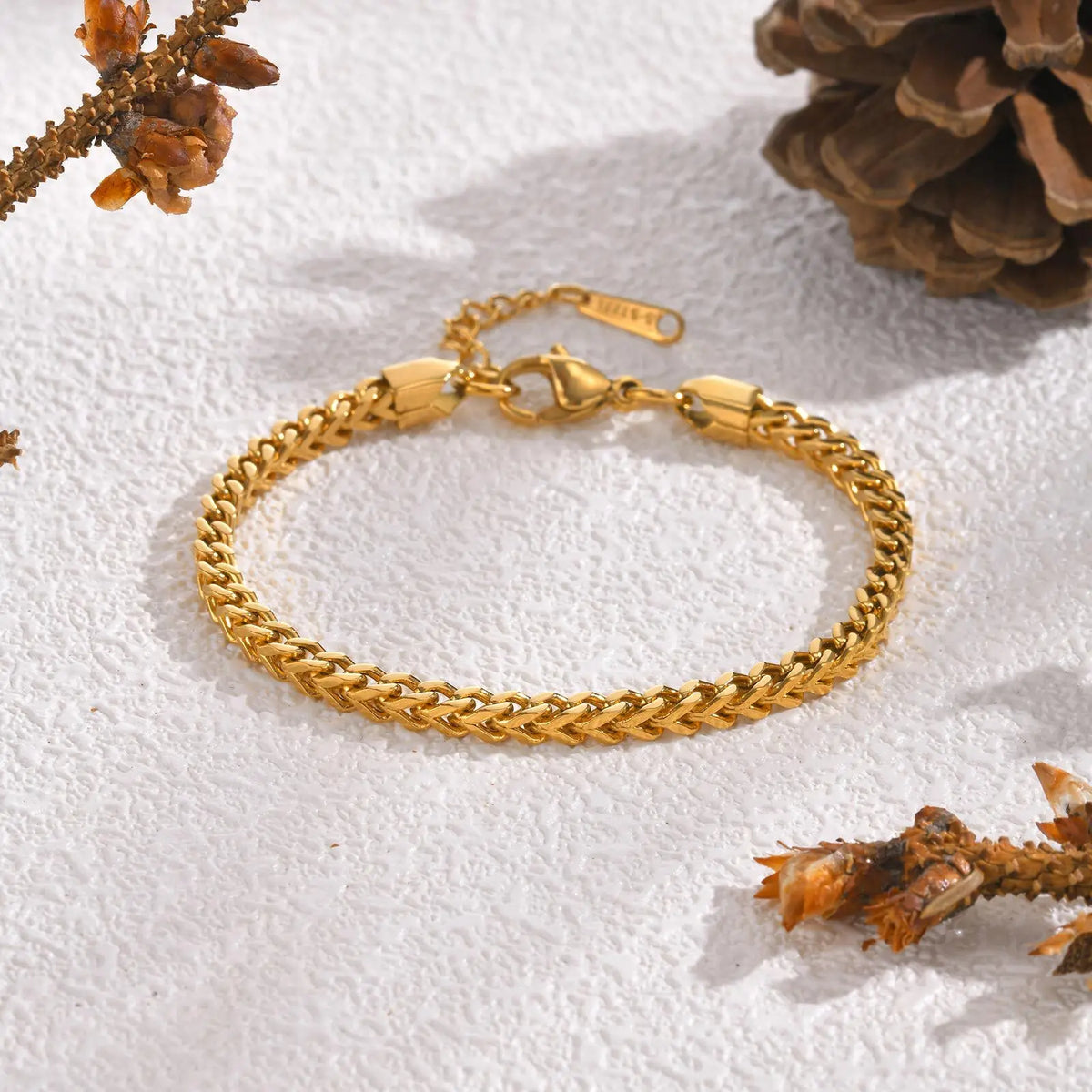 Vnox pulseira quadrada para mulheres meninas pulseira de ligação de corrente de aço inoxidável pulseira clássica joias tendência com corrente extensível de 3cm