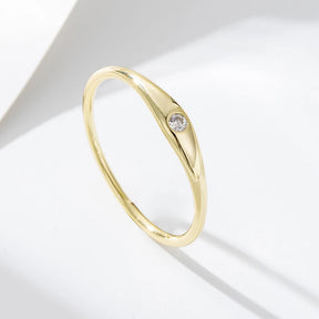 Prata esterlina 925 anéis finos para mulheres, jóias simples da moda, anéis de dedo simples de zircão, jóias banhadas a ouro