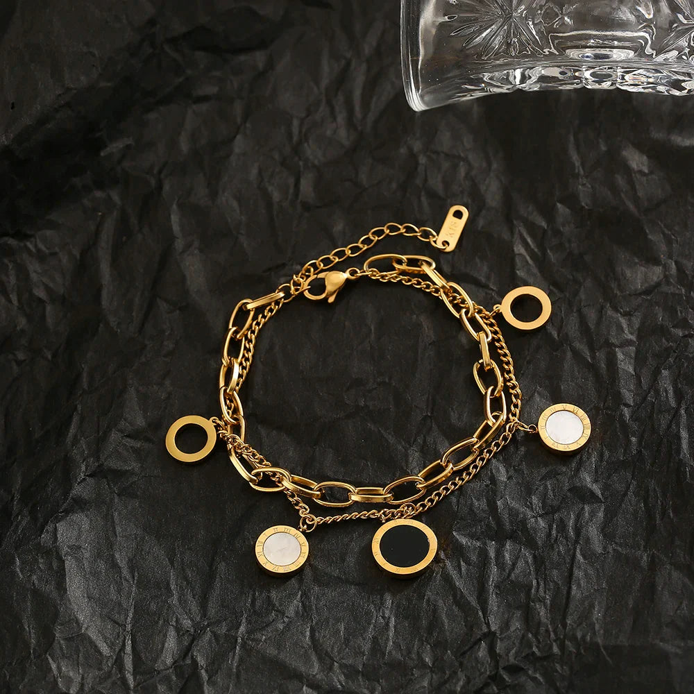 Pulseira Feminina Dourada Dupla