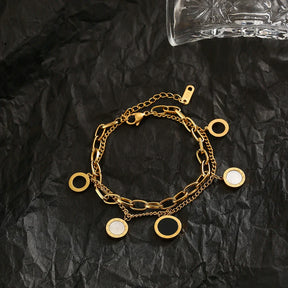 Pulseira Feminina Dourada Dupla