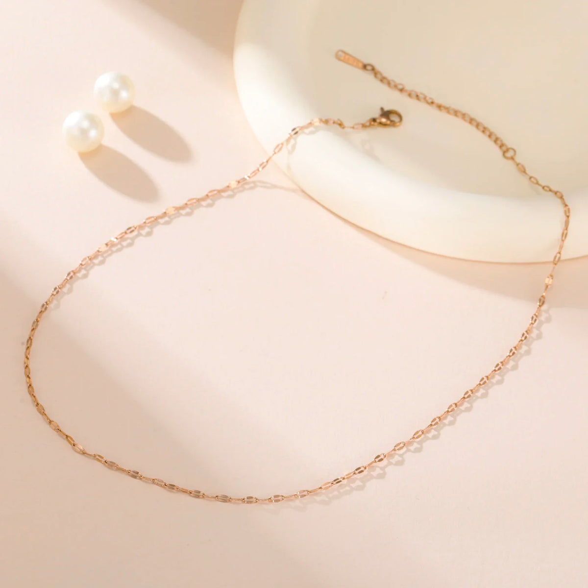 5 pçs/lote lábio corrente colares para mulheres meninas de aço inoxidável cor ouro básico minimalista colar jóias atacado