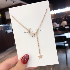 Colar Feminino Lua Estrela