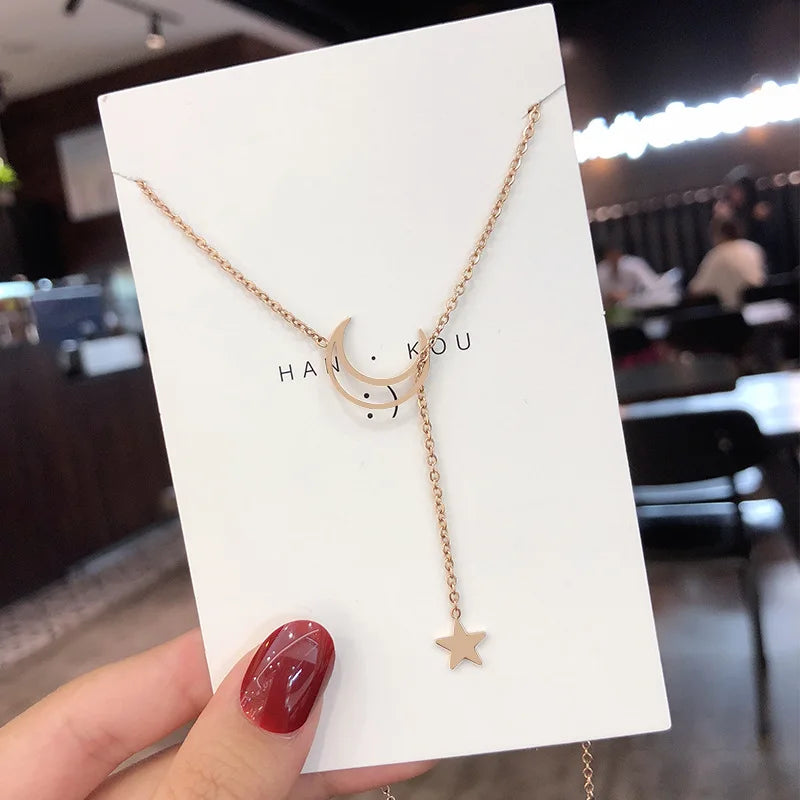 Colar Feminino Lua Estrela