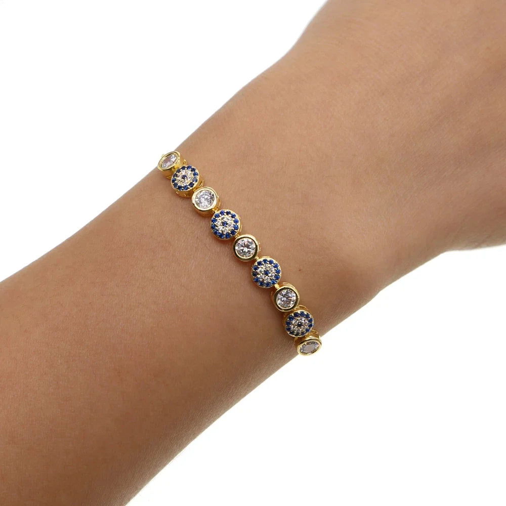 Pulseira de Ouro Feminina Olho Grego