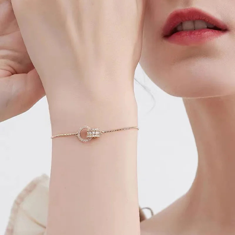 Pulseira de Ouro Feminina Brilhante