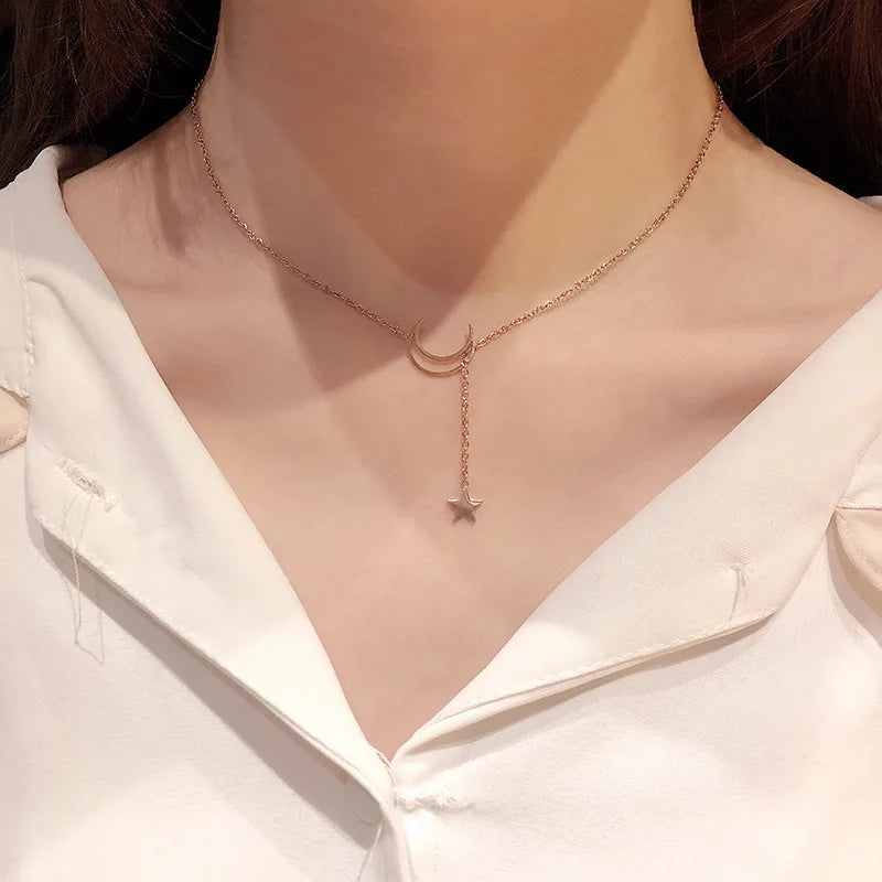 Colar Feminino Lua Estrela