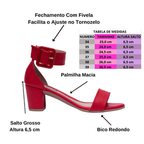Sandália Feminina JulieSalto Médio Confortável