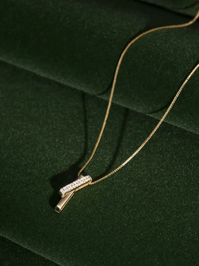 Linhas geométricas Colar Intertravamento, Cubic Zircona Cadeia, Casamento, Birthday Party, Presente Proposta, Personalidade Simples, 1Pc