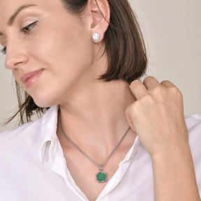 Colar Quadrangular de Esmeralda