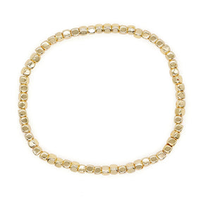 Go2boho pulseiras quadradas de pedra de hematita, contas douradas, empilhamento elástico, feito à mão, moda unissex, joias havaianas na moda