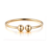 Lokaer aço inoxidável bola dupla aberta manguito pulseiras & pulseiras na moda festa pulseira jóias para mulher frete grátis b18027